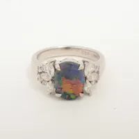 ノンブランド ブラックオパール ダイヤ Pt900