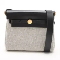 エルメス エールバッグジップ ミニ トワルアッシュ ブラック ゴールド金具