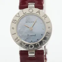 ブルガリ ビーゼロワン BZ22S SS×革 QZ ブルーシェル文字盤