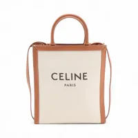 セリーヌ バーティカルカバスモール キャンバス 2WAYハンドバッグ ベージュ