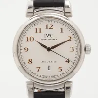 IWC ダ ヴィンチ IW356601 SS×社外革 AT シルバー文字盤