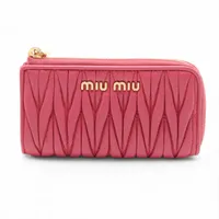 miu miu ミュウミュウ マテラッセ 長財布 レザー オーキッドピンク ピンク系 MiuMiu MATELASSE(ミュウミュウ マテラッセ) 長財布