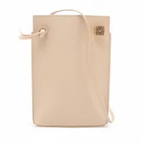 ロエベ ダイスポケット レザー ショルダーバッグ ベージュ
