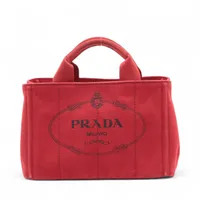 プラダ カナパ キャンバス ハンド レッド