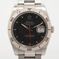 ロレックス デイトジャスト ターノグラフ 116264 SS×WG AT ブラック文字盤