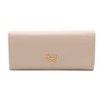 プラダ サフィアーノメタル 1M1132 レザー ロングウォレット ピンク