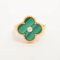 ヴァンクリーフ&アーペル ヴィンテージアルハンブラ マラカイト ダイヤ 750(YG) 48