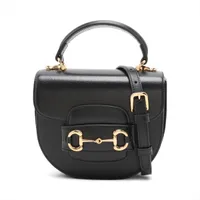 グッチ ホースビット1955 レザー 2WAYハンドバッグ ブラック