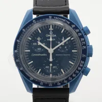 オメガ×スウォッチ スピードマスター ミッション トゥ ネプチューン SO33N100 CE×ナイロン QZ ブルー文字盤