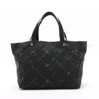 シャネル トラベルライン ナイロン ブラック シルバー金具