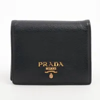 【美品/付属品完備】 プラダ / ヴィッテログレインコンパクトウォレット PRADA - PRADA プラダ VITELLO MICRO GRAIN ヴィッテロ マイクロ