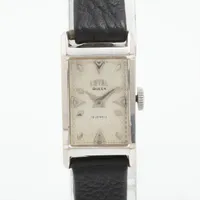 ロイヤルクイーン WG×社外革 手巻き シルバー文字盤