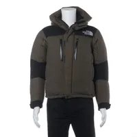 ノースフェイス ナイロン ダウンジャケット S カーキ×ブラック