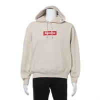 シュプリーム ボックスロゴ コットン パーカー 24AW S ベージュ