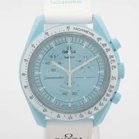 オメガ×スウォッチ スピードマスター ミッション トゥ ウラヌス S033L100 CE×ナイロン QZ ブルー文字盤