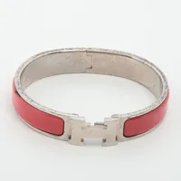 エルメス クリックHファン GP バングル シルバー×レッド