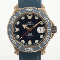 ケンテックス マリンマン シーアングラー SS×ラバー AT ブルー文字盤