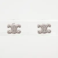 セリーヌ トリオンフ GP×ラインストーン ピアス(両耳用) STT3214 シルバー