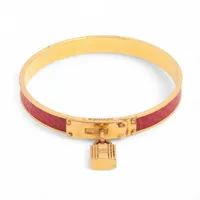 エルメス クリックカデナ GP×リザード バングル ゴールド×レッド