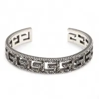 グッチ スクエアGアラベスク 925 バングル 17 シルバー