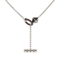 エルメス メドールXO メタル×バッファローホーン ネックレス シルバー×ブラック