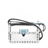 美品 ヴァレンティノ ガラヴァーニ ネックホルダー レザー メタリックシルバー 銀 ショルダーバッグ 1745【中古】Valentino Garavani ヴァレンティノ ガラヴァーニ(Valentino Garavani) 中古 ショルダー