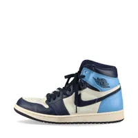 ナイキ AIR JORDAN 1 RETRO HIGH OG レザー ハイカットスニーカー 27.5cm ブルー×ホワイト
