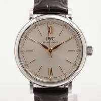 IWC ポートフィノ IW357403 SS×革 AT シルバー文字盤