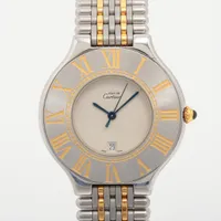 カルティエ マスト21 W10052F4 SS×GP QZ アイボリー文字盤