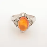 ノンブランド ファイアオパール ダイヤ Pt900