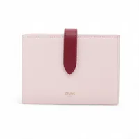 セリーヌ ミディアムストラップウォレット レザー コンパクトウォレット ピンク