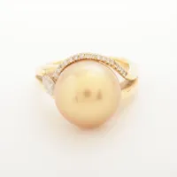 ノンブランド パール ダイヤ K18 約12.5mm