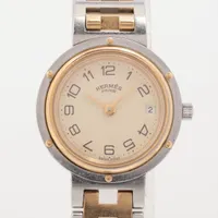 エルメス クリッパー SS×GP QZ アイボリー文字盤