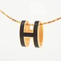 エルメス ポップH GP×925 ネックレス ゴールド×ブラック