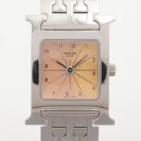 エルメス Hウォッチ HH1.210 SS QZ ピンク文字盤