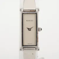GUCCI 5500L ブラック文字盤 シルバ ーベルト グッチ 保証書付き GUCCI（グッチ） 腕時計 5500L ステンレススチール シルバー クオーツ