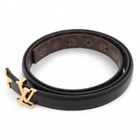 ルイ・ヴィトン ベルト プリティーLV20MMリバーシブル M8232W GP×PVC×レザー ベルト BC2203 80 ノワール