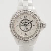 シャネル J12 GMT H2572 CE×SS QZ ホワイトシェル文字盤
