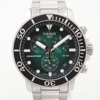 ティソ シースター T120417A SS QZ グリーン文字盤