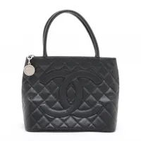 シャネル 復刻 キャビアスキン ブラック シルバー金具