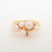 ペルリータ パール ダイヤ K18(YG) 約3.5mm～5.5mm