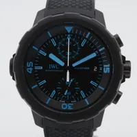 IWC アクアタイマー クロノグラフ50イヤーズ サイエンス フォー ガラパゴス IW379504 SS×ラバー AT ブラック文字盤