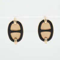 エルメス ミニマイヨン GP ピアス(両耳用) ブラック×ゴールド