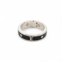 ルイ・ヴィトン リング LV スパイク 925 リング VS1255 S ブラック×シルバー