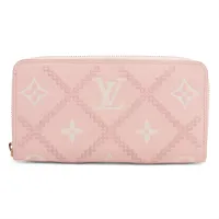 LOUIS VUITTON(ルイヴィトン) 長財布 バイカラーモノグラムアンプラント ジッピーウォレット M81645 ローズトリアノン×クレーム レザー、牛革 ルイ・ヴィトン バイカラー モノグラム アンプラント ジッピー