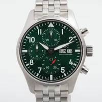 IWC パイロットウォッチ クロノグラフ 41 IW388104 SS AT グリーン文字盤