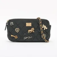 CHANEL マトラッセ ウエストポーチ 黒 ラムスキン シャネル ボディバッグ マトラッセ ユニフォーム ラムスキン CHANEL
