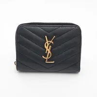 サンローラン ケース類 コンパクトウォレット Vステッチ レザーの買取