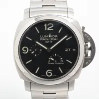 パネライ ルミノール 1950 3デイズ GMT パワーリザーブ オートマティック アッチャイオ PAM00347 SS AT ブラック文字盤