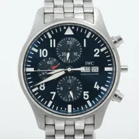 IWC パイロットウォッチ クロノグラフ プティ プランス IW377717 SS AT ブルー文字盤